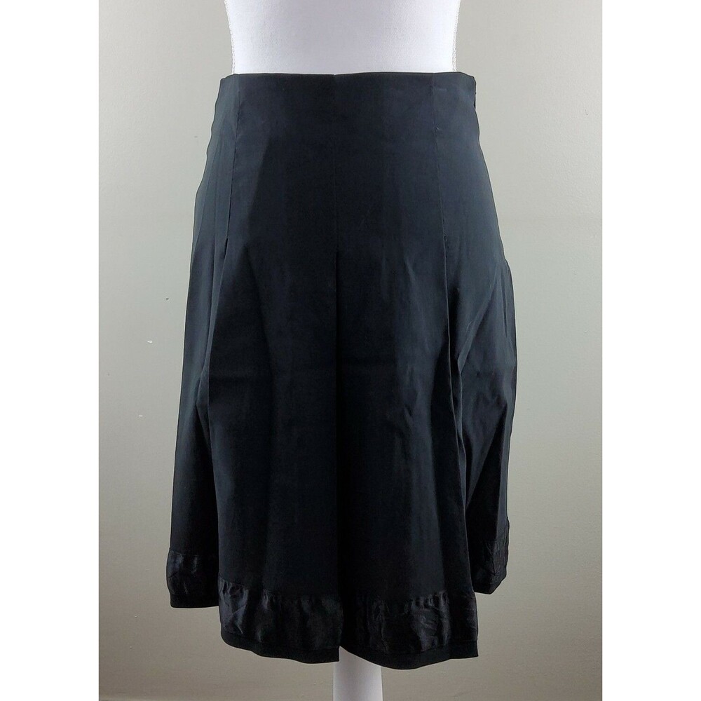 Jp & Mattie Women's Ribbon Trim A Line Skirt Black Size S View 2